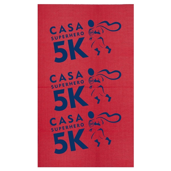 aerial view a red the fandana(tm) protective face covering - multi - functional head and neck wear - domestic production, image 2 of 4