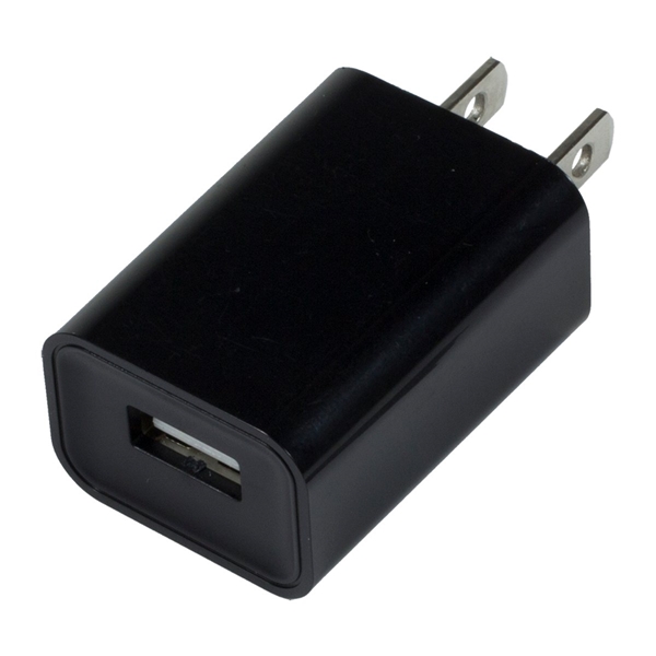aerial view a black ul listed usb wall charger ac adapter, image 3 of 6