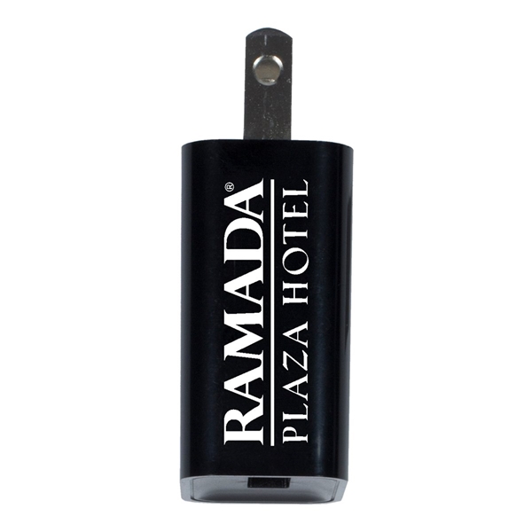 aerial view a black ul listed usb wall charger ac adapter, image 6 of 6