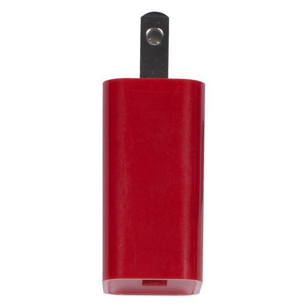 aerial view a red ul listed usb wall charger ac adapter, image 4 of 8