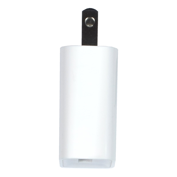 aerial view a white ul listed usb wall charger ac adapter, image 4 of 6