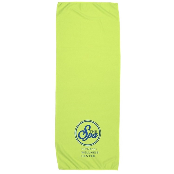 aerial view a lime green the rainier cooling neck towel, image 2 of 2