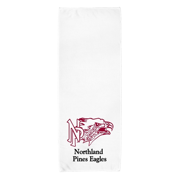 aerial view a white the rainier cooling neck towel, image 2 of 2