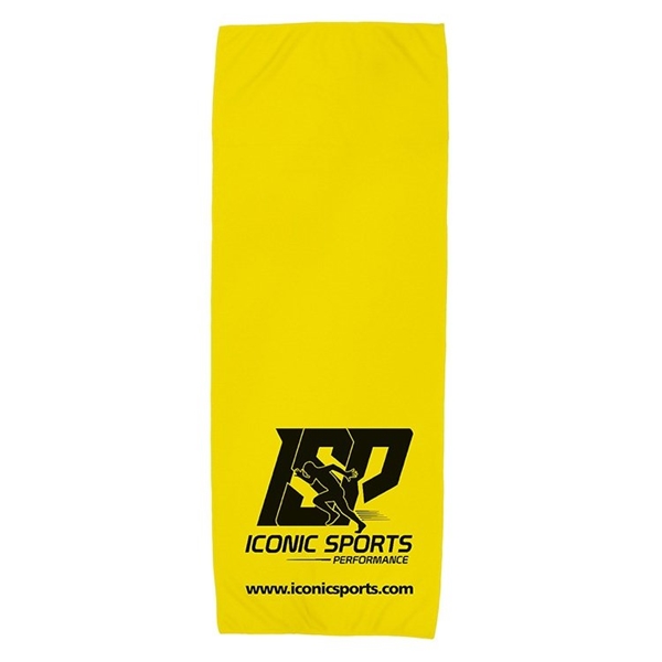 aerial view a yellow the rainier cooling neck towel, image 2 of 4