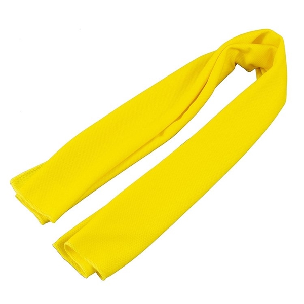 aerial view a yellow the rainier cooling neck towel, image 3 of 4