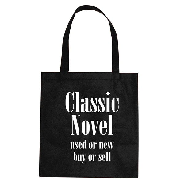 aerial view a black non - woven conference tote bag - multi color choices - 15 x 16, image 2 of 2