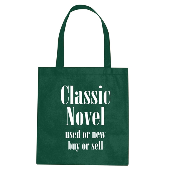 aerial view a forest green non - woven conference tote bag - multi color choices - 15 x 16, image 2 of 2