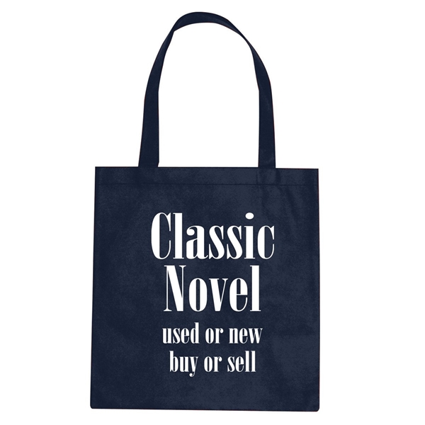 aerial view a navy non - woven conference tote bag - multi color choices - 15 x 16, image 2 of 2