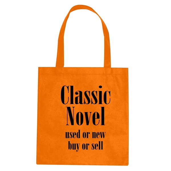 aerial view a orange non - woven conference tote bag - multi color choices - 15 x 16, image 2 of 2