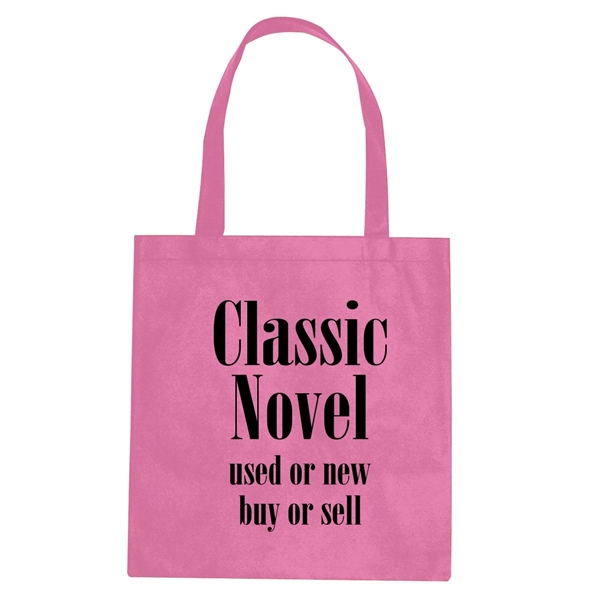 aerial view a pink non - woven conference tote bag - multi color choices - 15 x 16, image 2 of 2