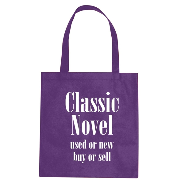 aerial view a purple non - woven conference tote bag - multi color choices - 15 x 16, image 2 of 2