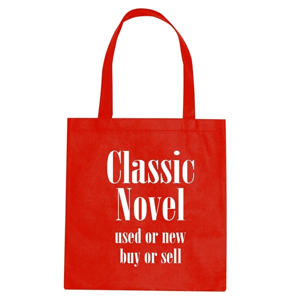 aerial view a red non - woven conference tote bag - multi color choices - 15 x 16, image 2 of 2