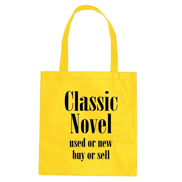aerial view a yellow non - woven conference tote bag - multi color choices - 15 x 16, image 2 of 2