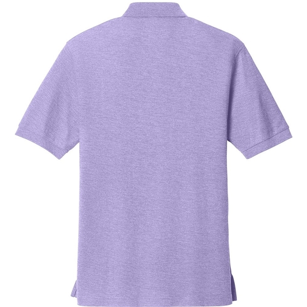 aerial view a bright lavender port authority silk touch polo shirt, image 2 of 5
