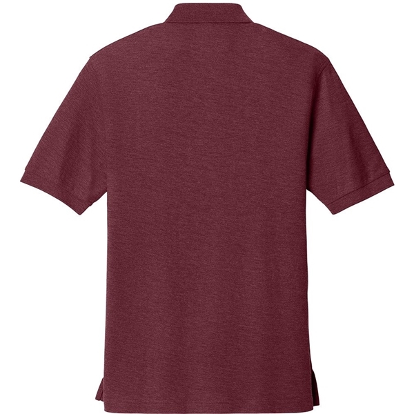 aerial view a burgundy port authority silk touch polo shirt, image 2 of 5