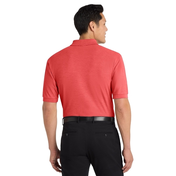 aerial view a hibiscus port authority silk touch polo shirt, image 4 of 5