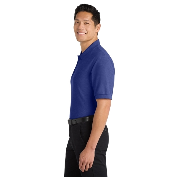 aerial view a mediterranean blue port authority silk touch polo shirt, image 5 of 5
