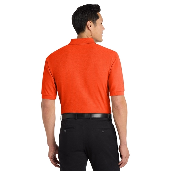 aerial view a orange port authority silk touch polo shirt, image 4 of 5