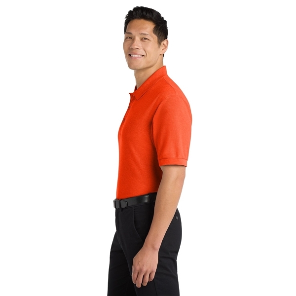 aerial view a orange port authority silk touch polo shirt, image 5 of 5