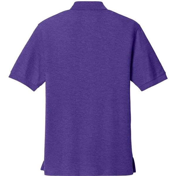 aerial view a purple port authority silk touch polo shirt, image 2 of 5