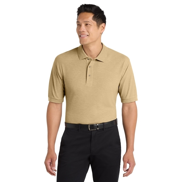 aerial view a stone port authority silk touch polo shirt, image 3 of 5