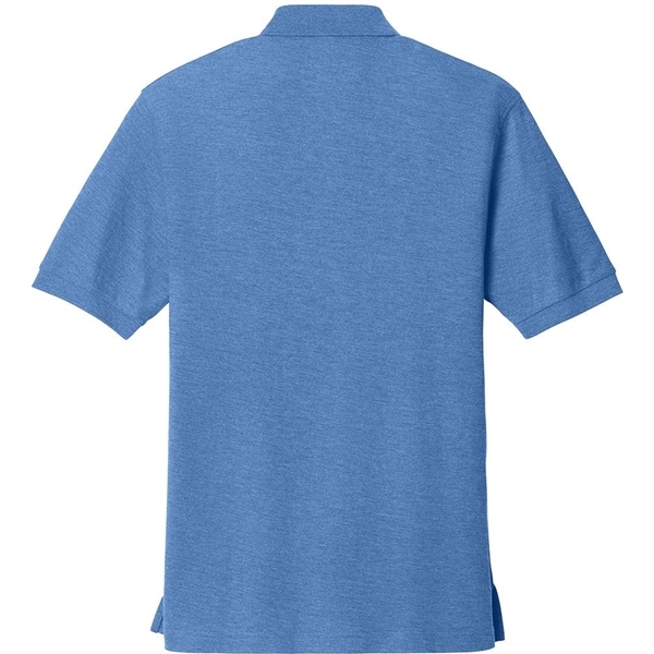aerial view a ultramarine blue port authority silk touch polo shirt, image 2 of 5