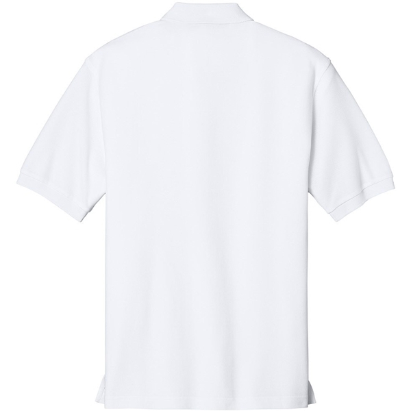 aerial view a white port authority silk touch polo shirt, image 2 of 5