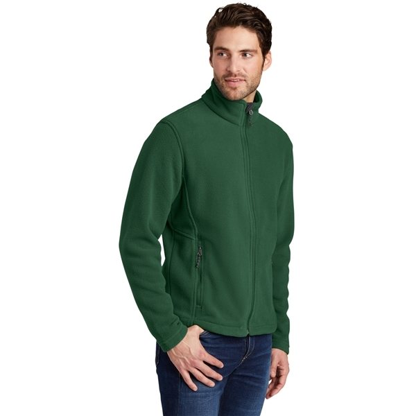 aerial view a forest green port authority fleece jacket - mens, image 2 of 6