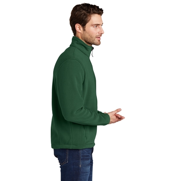 aerial view a forest green port authority fleece jacket - mens, image 3 of 6