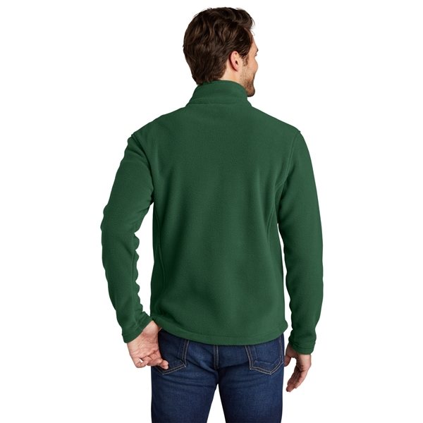 aerial view a forest green port authority fleece jacket - mens, image 4 of 6