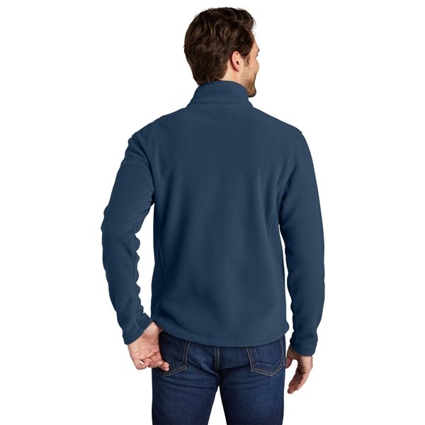 aerial view a insignia blue port authority fleece jacket - mens, image 4 of 6