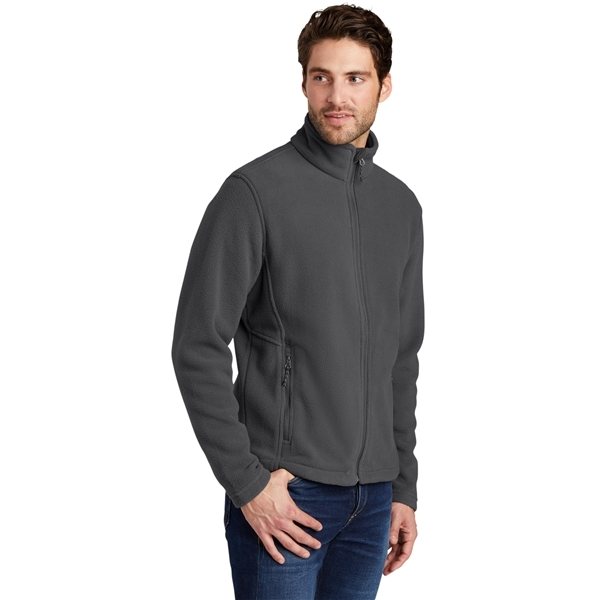 aerial view a iron grey port authority fleece jacket - mens, image 2 of 6