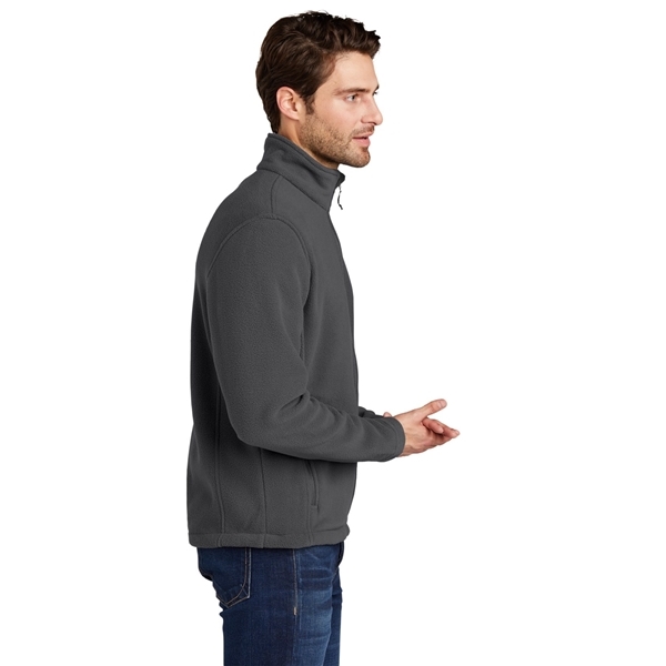 aerial view a iron grey port authority fleece jacket - mens, image 3 of 6