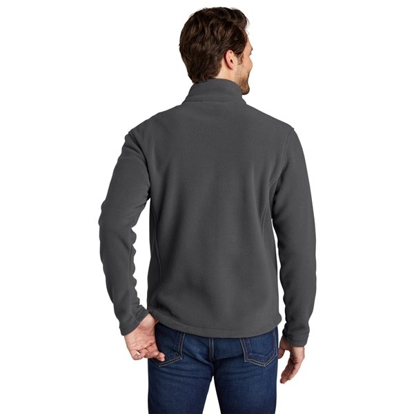 aerial view a iron grey port authority fleece jacket - mens, image 4 of 6