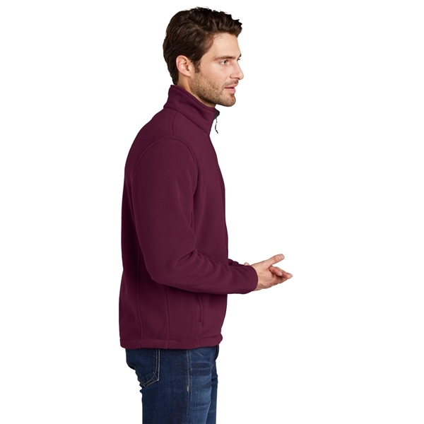 aerial view a maroon port authority fleece jacket - mens, image 3 of 6