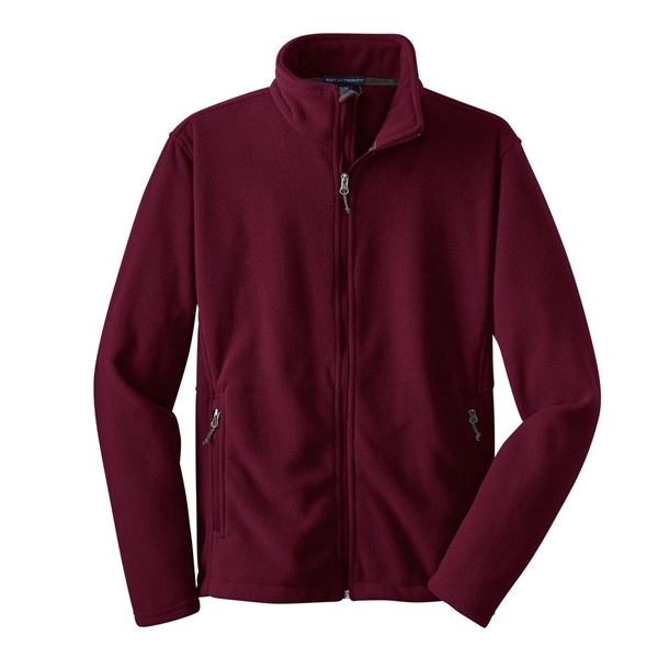 aerial view a maroon port authority fleece jacket - mens, image 5 of 6