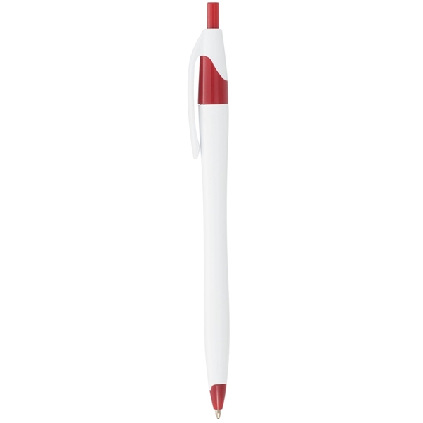 aerial view a white with red trim cougar multi color click ballpoint pen, custom pens, image 2 of 4