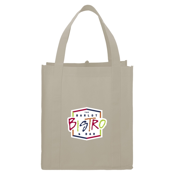 aerial view a cream the hercules non - woven grocery tote - 13 x 14.5, image 2 of 4