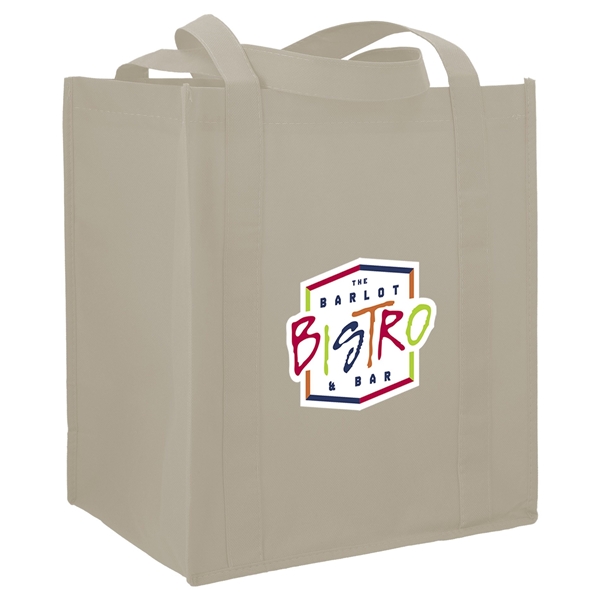 aerial view a cream the hercules non - woven grocery tote - 13 x 14.5, image 4 of 4