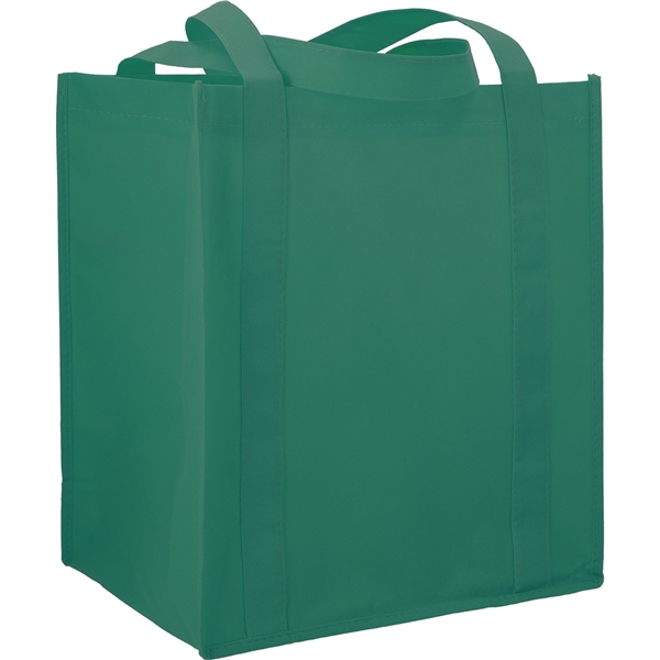 aerial view a green the hercules non - woven grocery tote - 13 x 14.5, image 3 of 4
