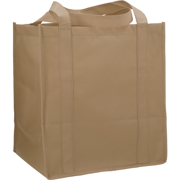 aerial view a natural the hercules non - woven grocery tote - 13 x 14.5, image 3 of 4