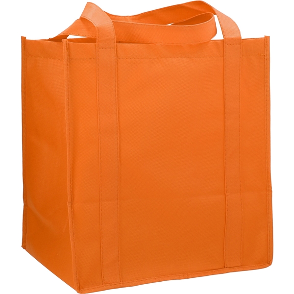 aerial view a orange the hercules non - woven grocery tote - 13 x 14.5, image 3 of 4