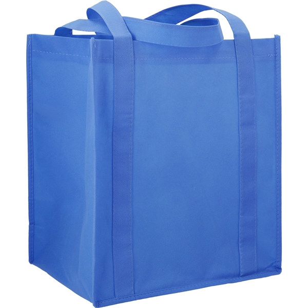 aerial view a process blue the hercules non - woven grocery tote - 13 x 14.5, image 3 of 4