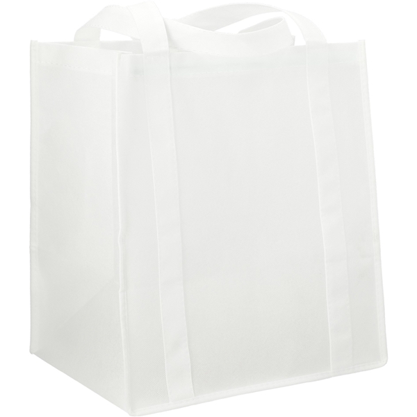 aerial view a white the hercules non - woven grocery tote - 13 x 14.5, image 3 of 4