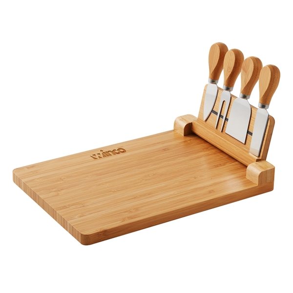 5- Piece Magnetic Bamboo Cheese Board Set