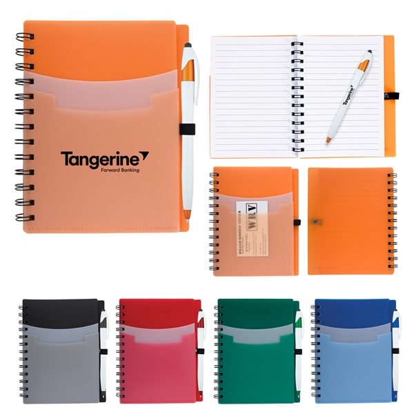 5 x 7 Tri - Pocket Notebook Pen