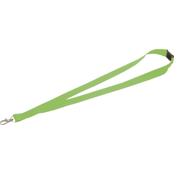 aerial view a green lanyard with metal lobster clip - 3/4, image 2 of 3