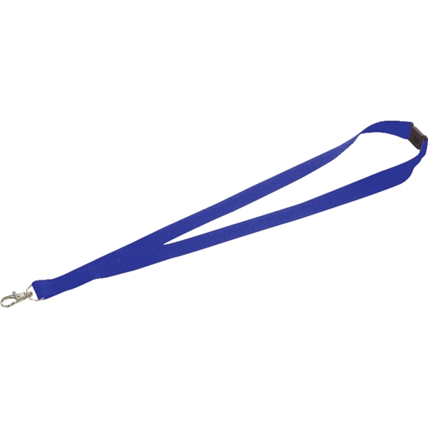 aerial view a royal blue lanyard with metal lobster clip - 3/4, image 2 of 3