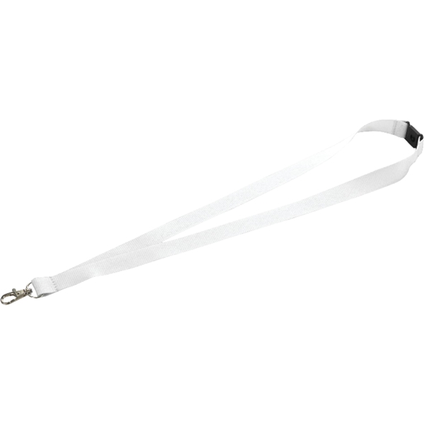 aerial view a white lanyard with metal lobster clip - 3/4, image 2 of 3