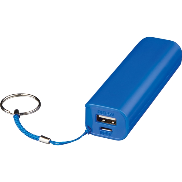 aerial view a royal blue span 1200 mah power bank, image 2 of 5